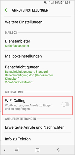 WiFi Calling bei Android-Smartphones ausschalten