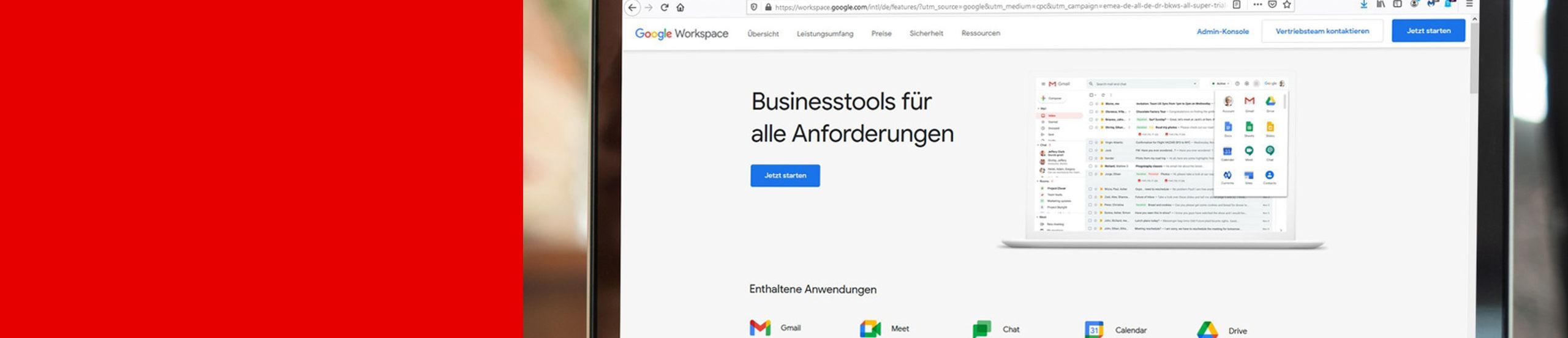 Screenshot des Google Workspace auf einem Notebook