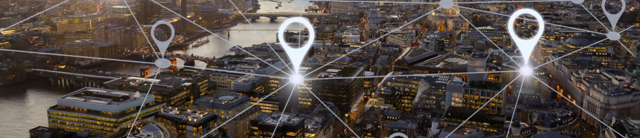 Symbolbild zur Vernetzung einer Stadt via Narrowband-IoT