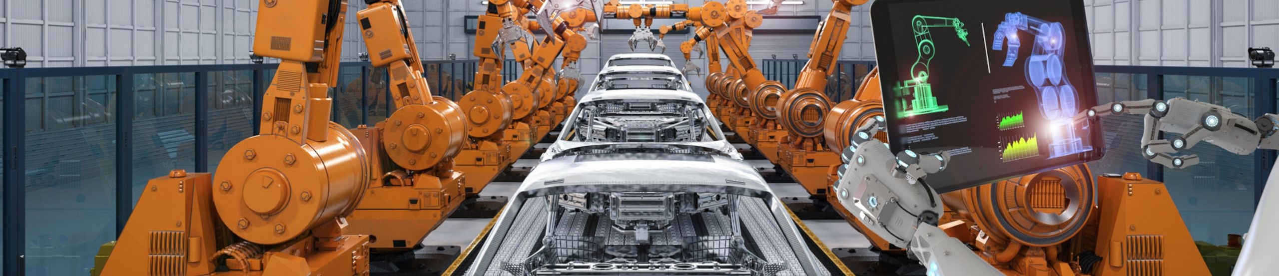 Die automatisierte Produktion von Autos durch Roboter