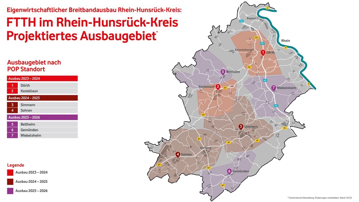 Glasfaser-Ausbaugebiete im Rhein-Hunsrück-Kreis