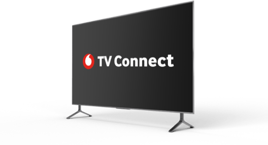 Fernsehen mit Vodafone-Logo und dem Text 'TV Connect'