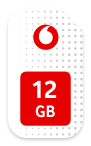 SIM-Karte mit Vodafone-Logo und dem Text 12 GB