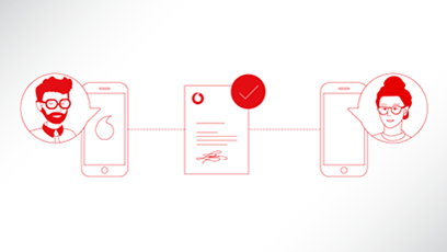 Infografik zur Übermittlung eines Auftrags an Vodafone und eventuelle Rücksprache mit Kunden