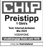 CHIP Test Internet-Anbieter Mai 2023: Preistipp für den 1 Gbit/s-Tarif von Vodafone