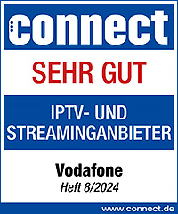 connect Test zum IPTV- und Streaminganbieter 2024: Note sehr gut für Vodafone