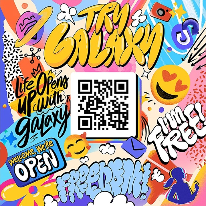 QR-Code fr den Zugang zu Try Samsung Galaxy